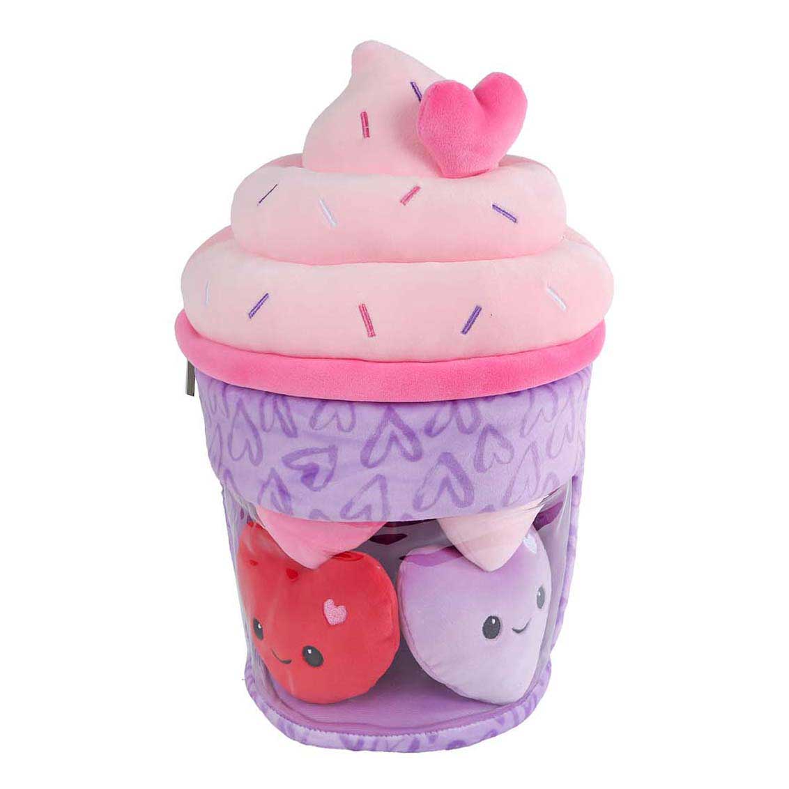 Peluche menu moelleux glace à 4 coeurs - 36cm