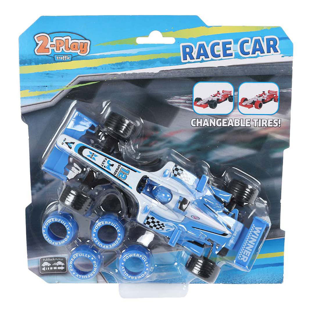Voiture de course de formule 2 jeux avec pneus supplémentaires, retrait