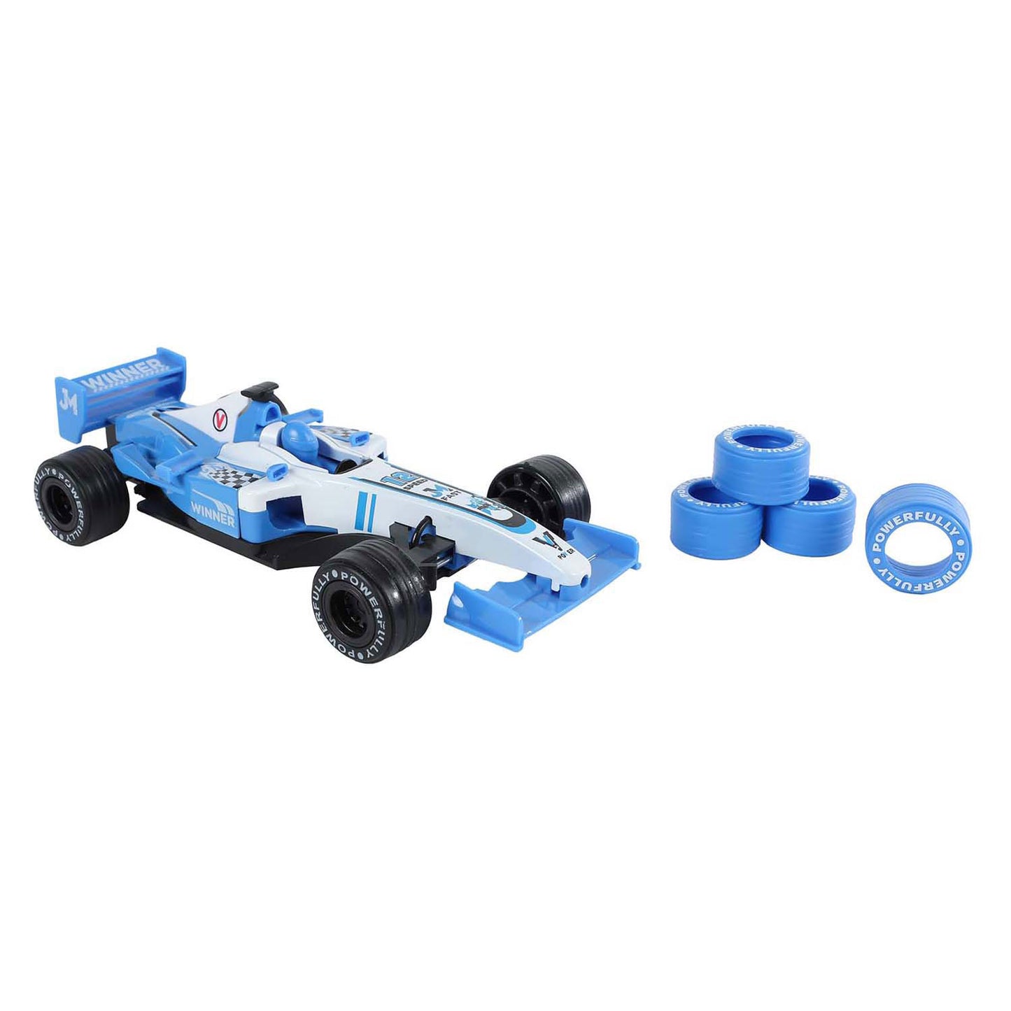 Voiture de course de formule 2 jeux avec pneus supplémentaires, retrait