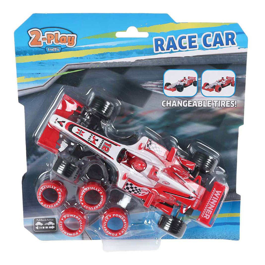 Voiture de course de formule 2 jeux avec pneus supplémentaires, retrait