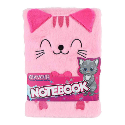 Carnet Glamour chat moelleux a5 rose - 80 pages.