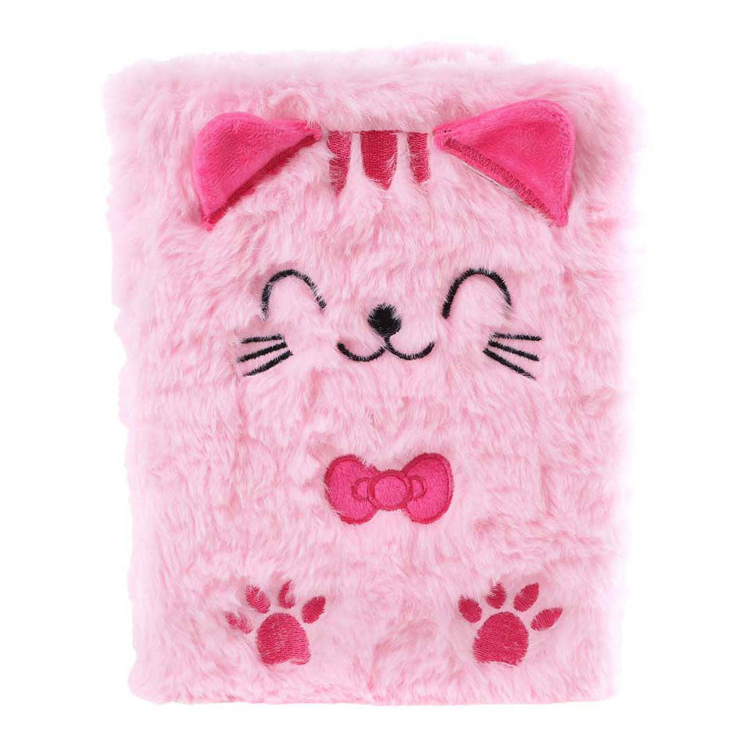 Carnet Glamour chat moelleux a5 rose - 80 pages.