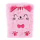 Carnet Glamour chat moelleux a5 rose - 80 pages.