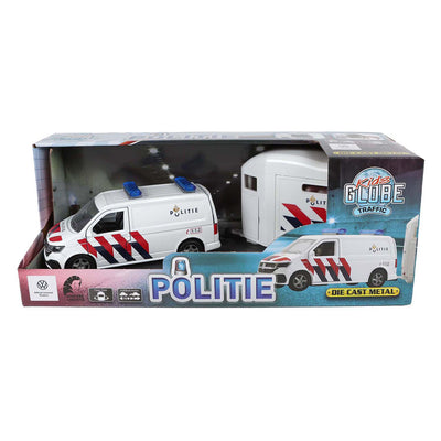 Kids globe vw transporter police avec remorque à cheval cheval liberté