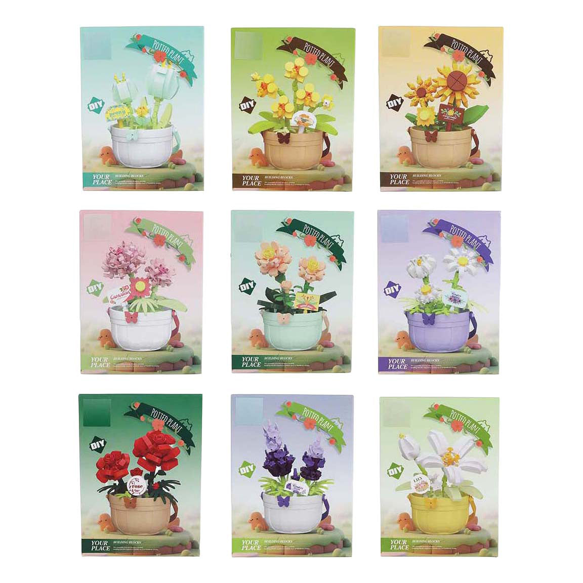 Jeu de construction plante en pot