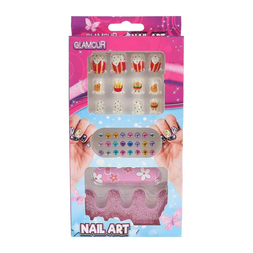 Ongles artificiels Glamour avec diamants - 12 pcs.