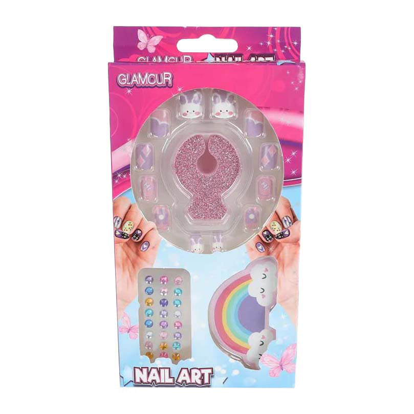 Ongles artificiels Glamour avec diamants - 12 pcs.
