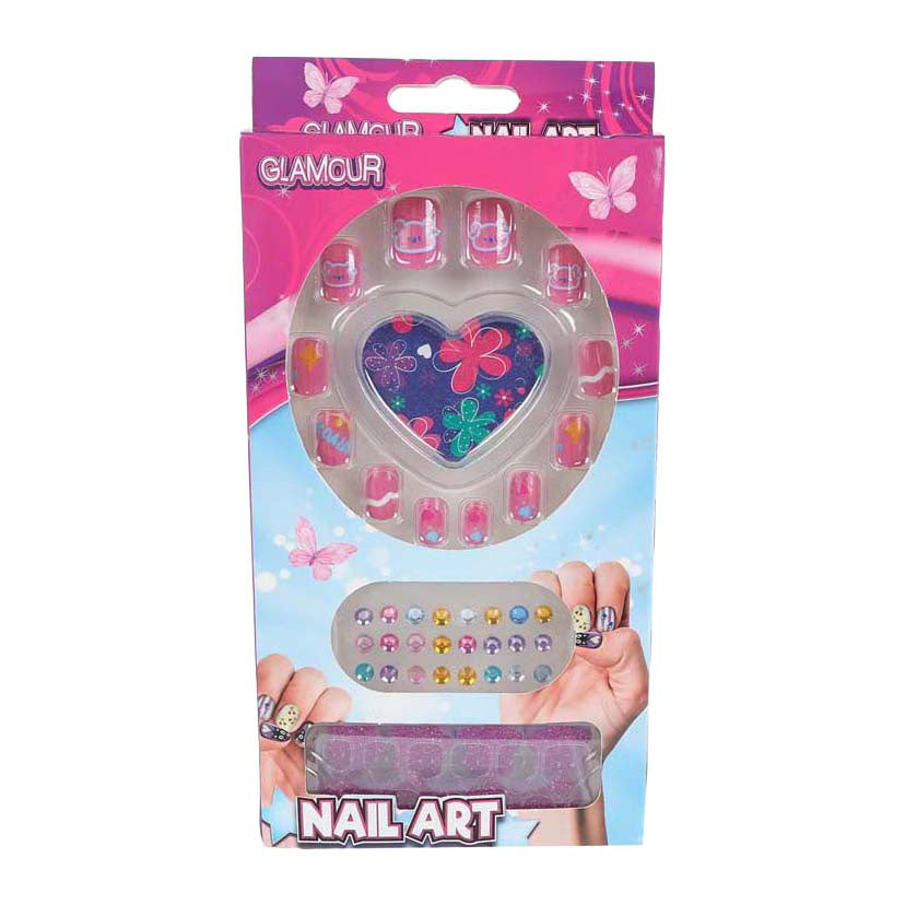 Ongles artificiels Glamour avec diamants - 12 pcs.