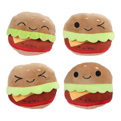 Sac menu moelleux avec peluche 4 hamburgers - 40cm