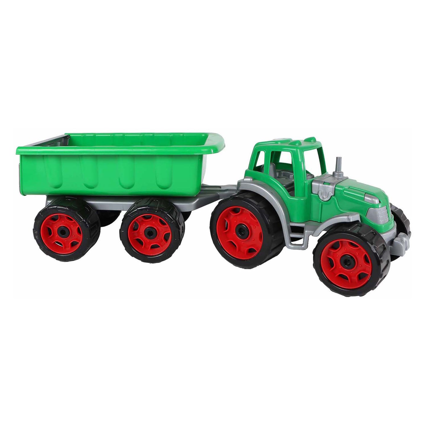 Tracteur 2 jeux avec remorque vert - 52cm