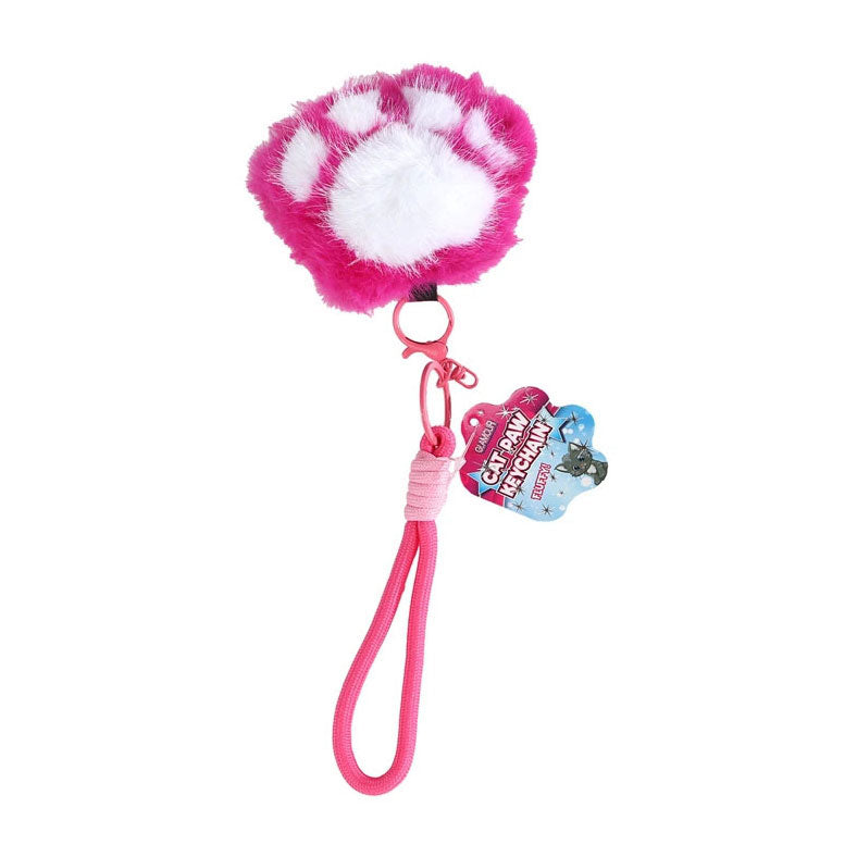 Porte-clés glamour pelucheux patte de chat