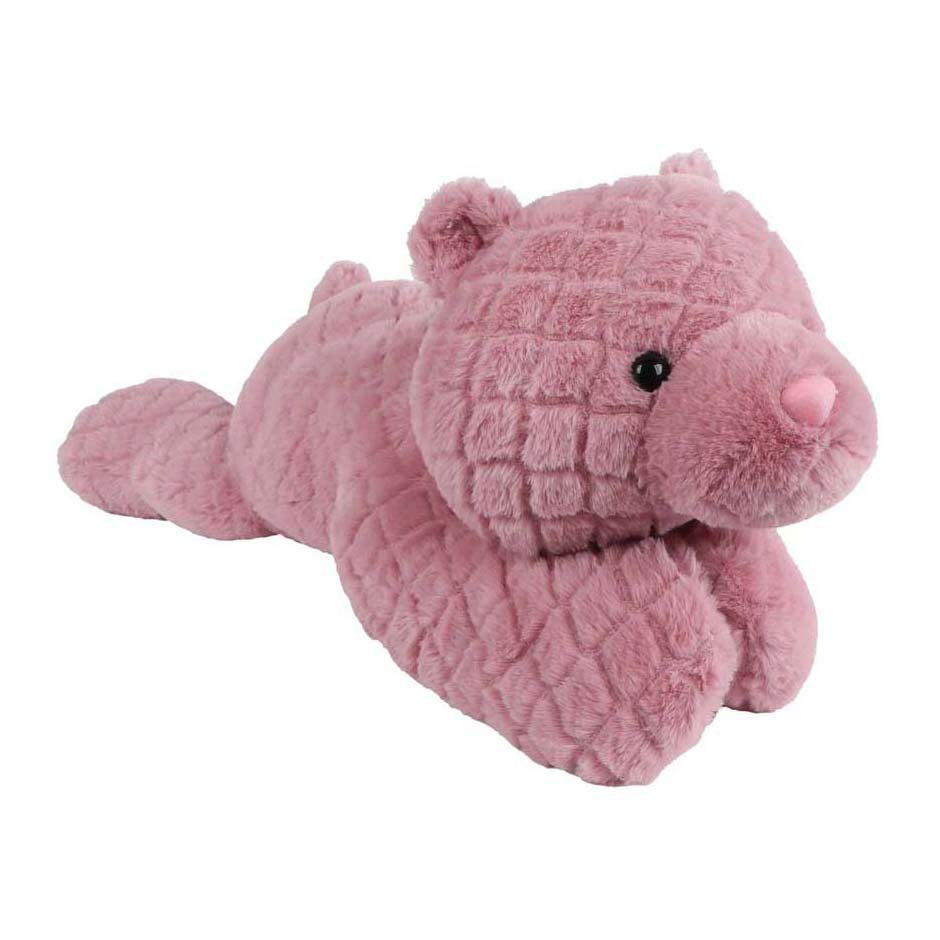 Peluche mini club ours couché rose - 70cm