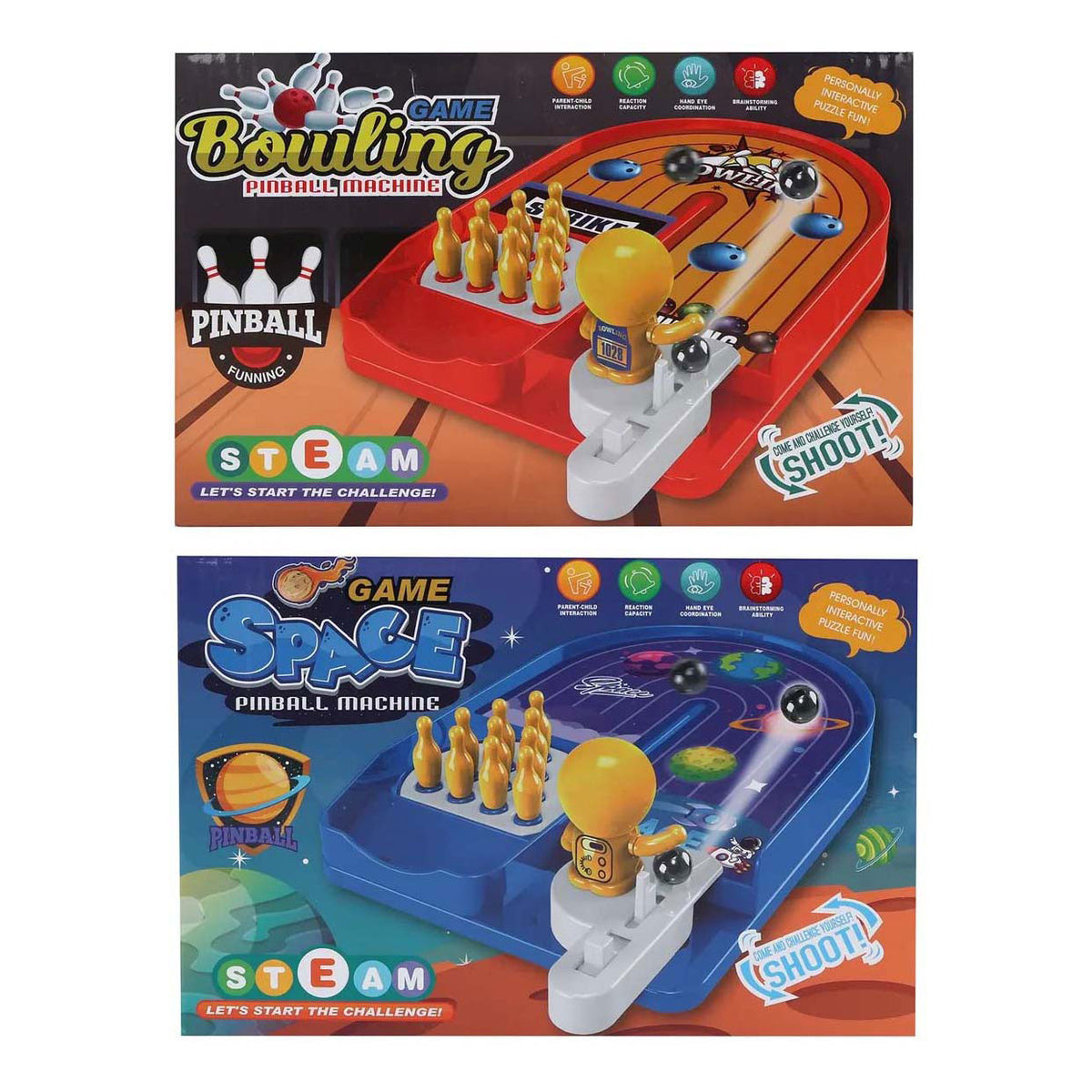Jeu de quilles flipper 19x13x3,5cm