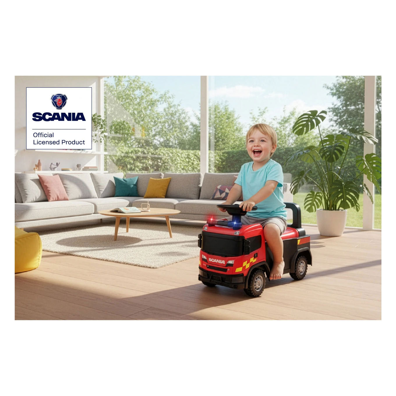 Déambulateur des pompiers Scania avec son - 60,5 cm