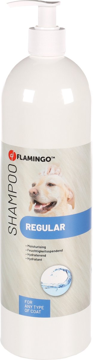 Shampoing pour chien Flamingo pour tous types de pelage – 1 l – shampoing hydratant pour tous les chiens – shampoing de soin de base nourrissant –