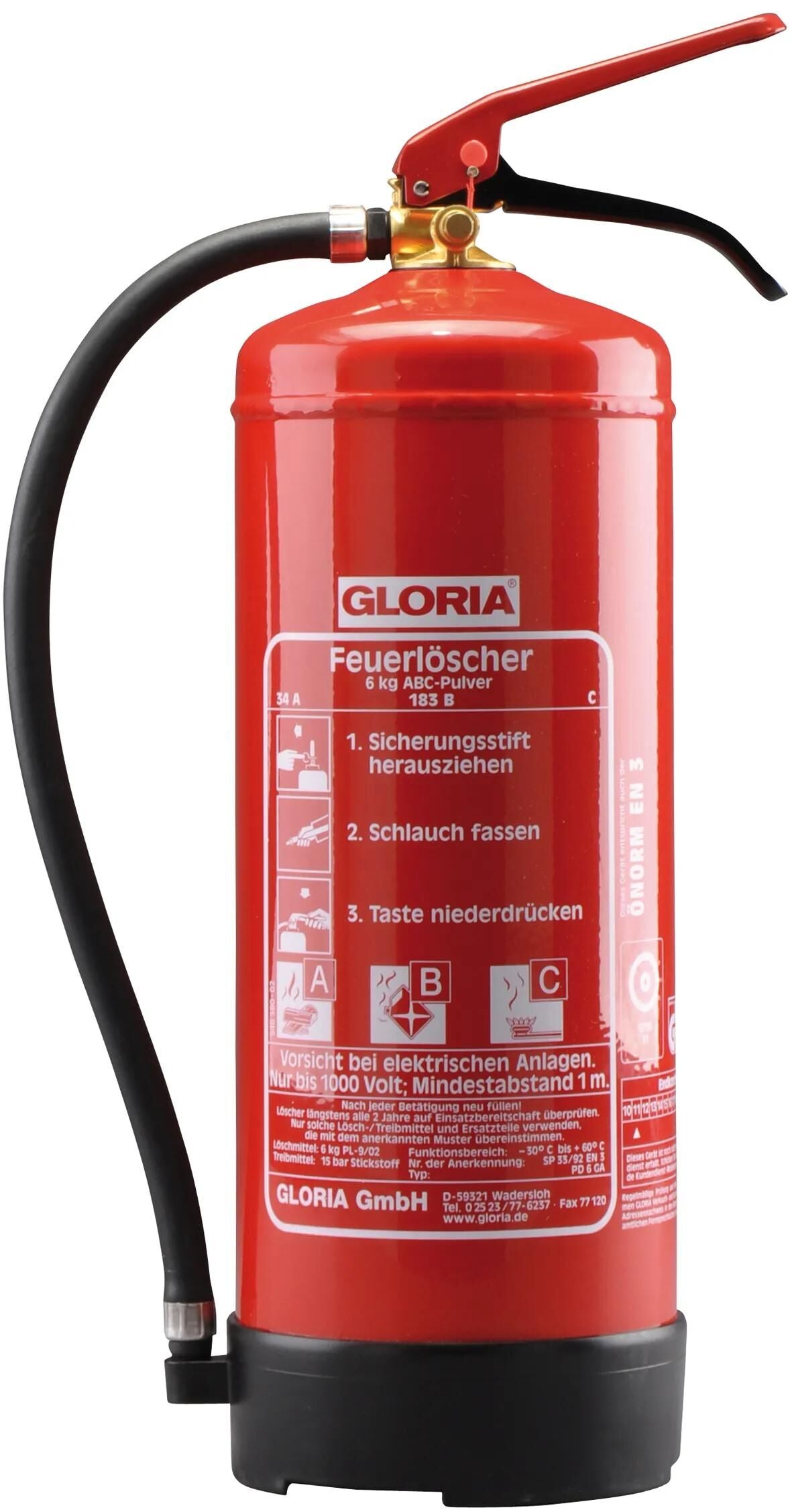 Extincteur Gloria W.Perma Type PD 6 Ga