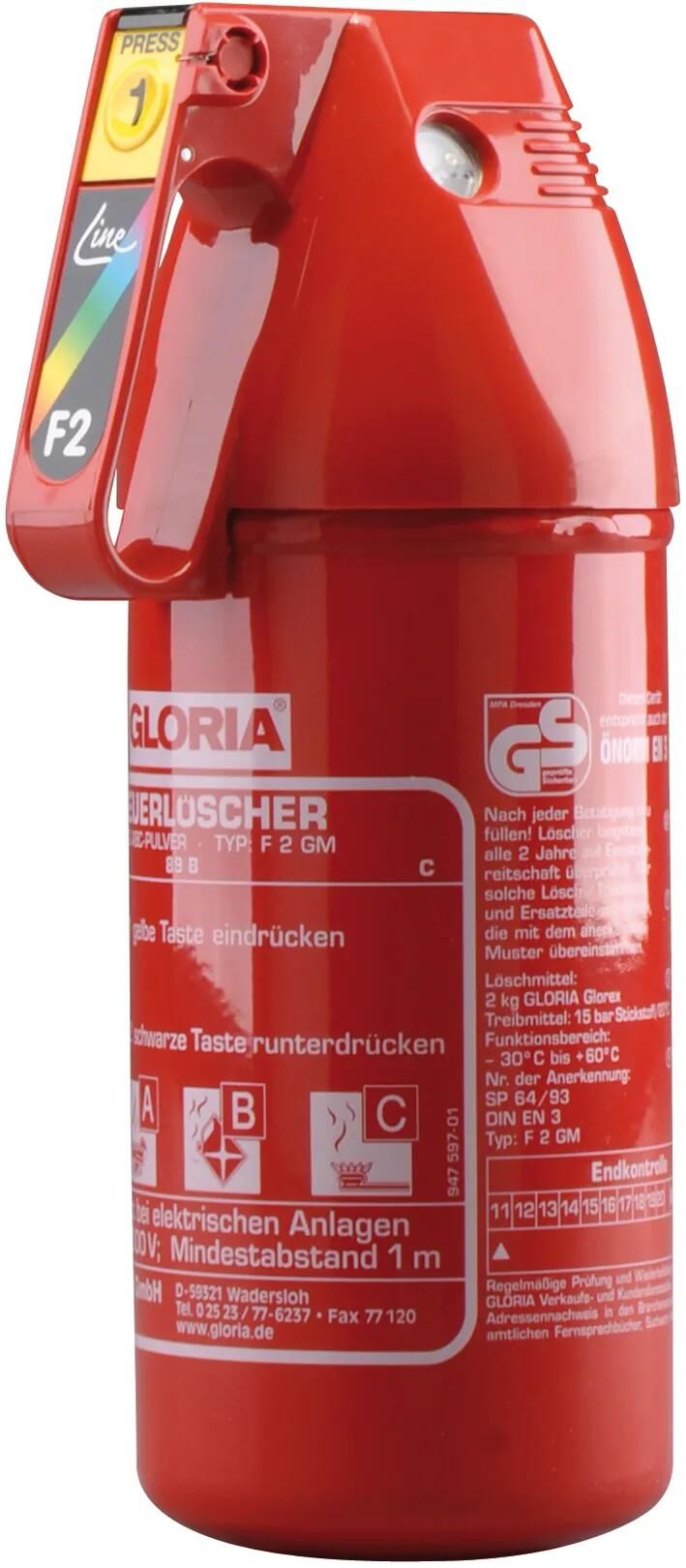 Extincteur Gloria F2GM 2K