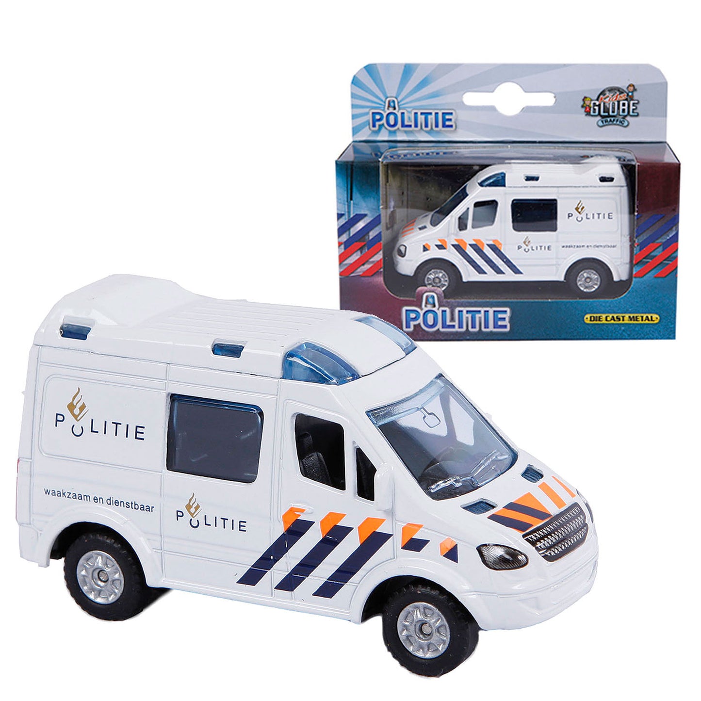 Kids Globe Die Cast Police Car NL, 8cm