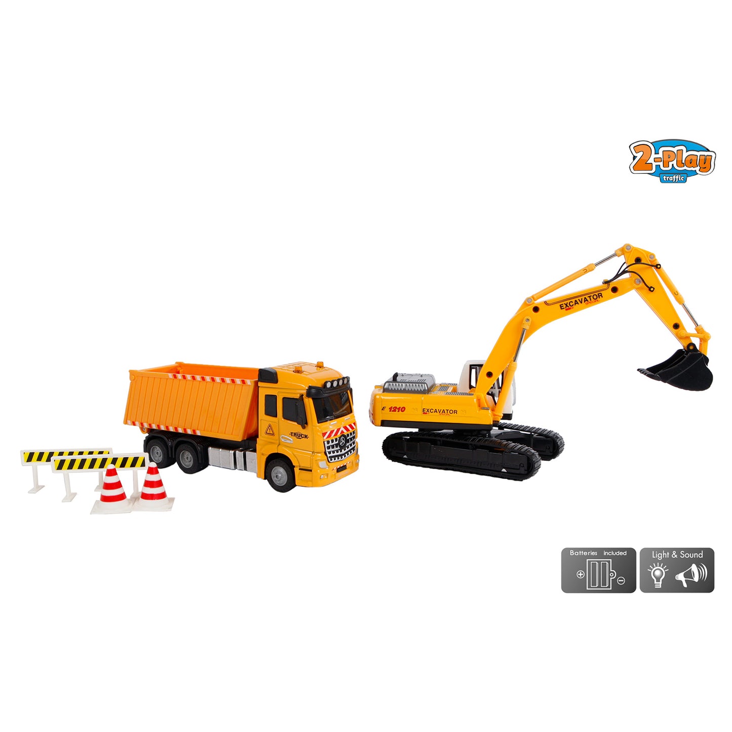 Camion-benne à 2 jeux avec la lumière et le son de l'excavatrice