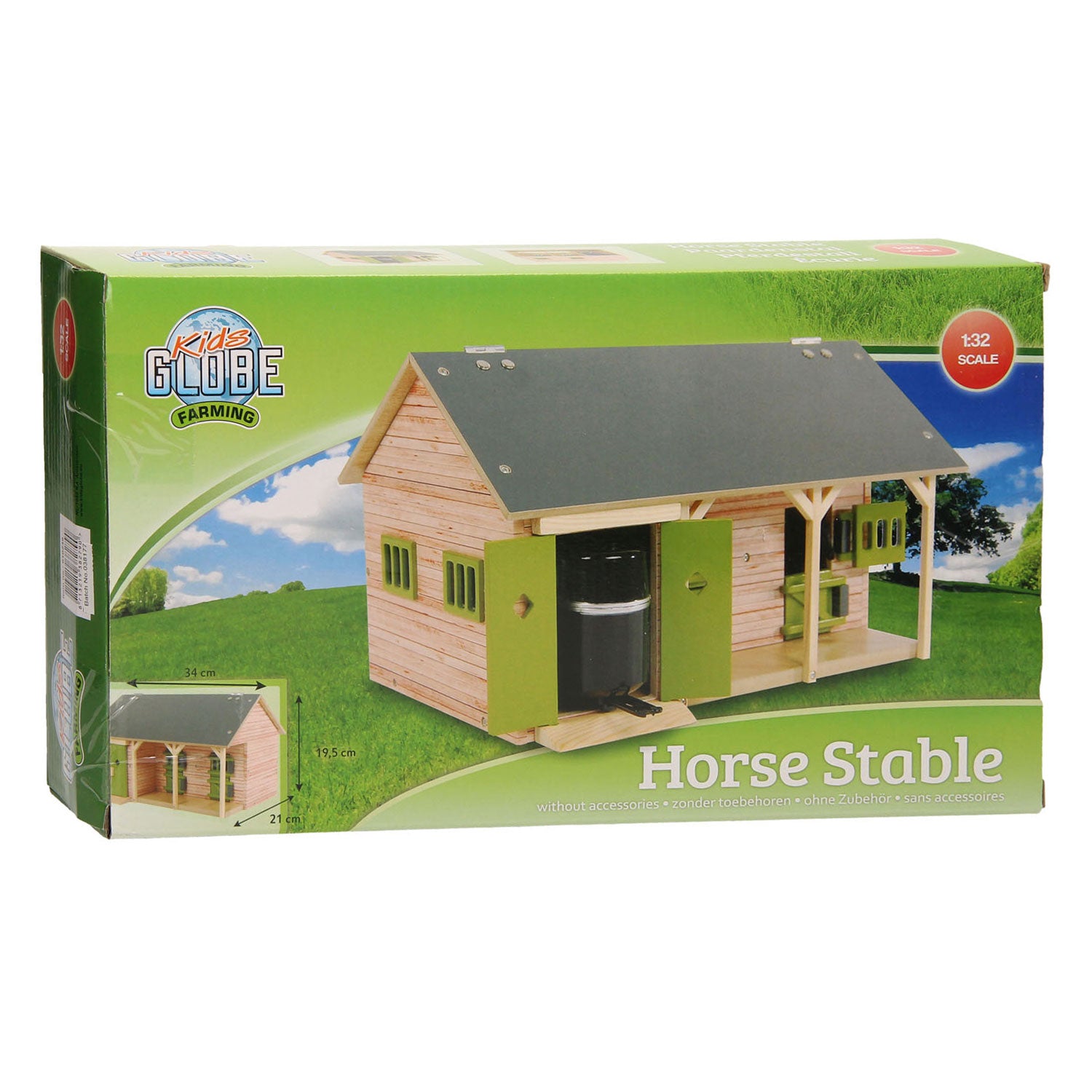 Kids Globe Globe Horse Stable avec 2 boîtes et stockage 1:32