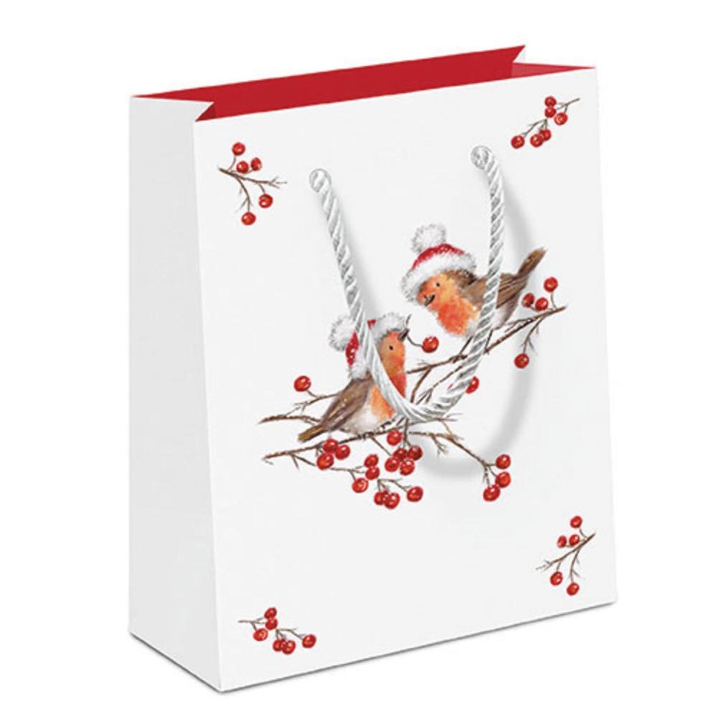 Sac cadeau Ambiente Rouges-gorges de Noël