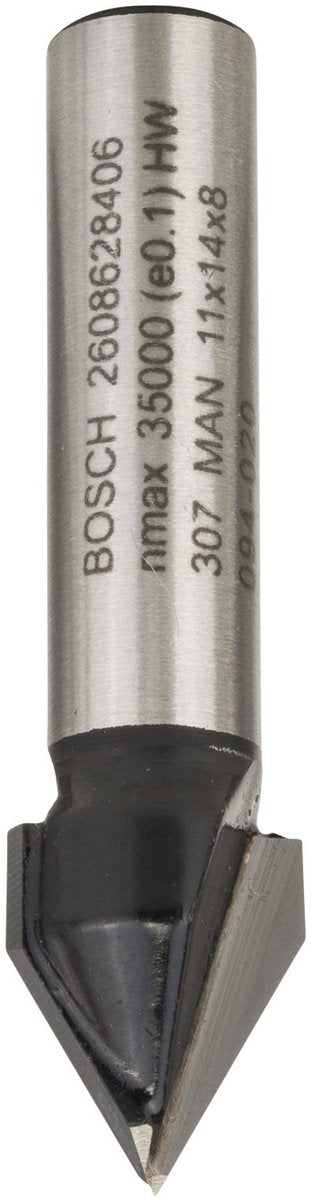 Bosch - fraises à rainure en V 8 mm, d1 11 mm, l 14 mm, g 45 mm, 60°