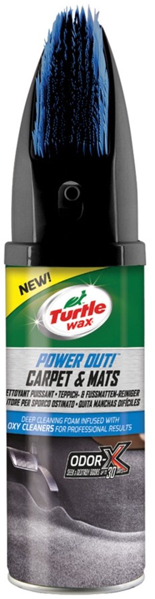 Turtle Wax Power Out Carpets Mats - Nettoyant intérieur pour tissus d'ameublement - Élimine les taches tenaces - Formule à séchage rapide - Avec technologie odor-x - Élimine les odeurs - Jusqu'à 30 jours - 400 ml