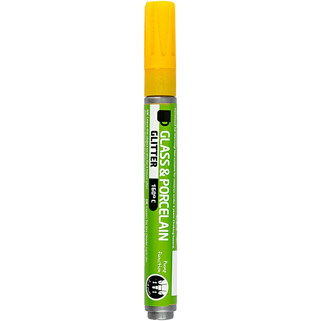 Creativ Company Glasen Porcelain Démarrer les paillettes semi-couverture jaune