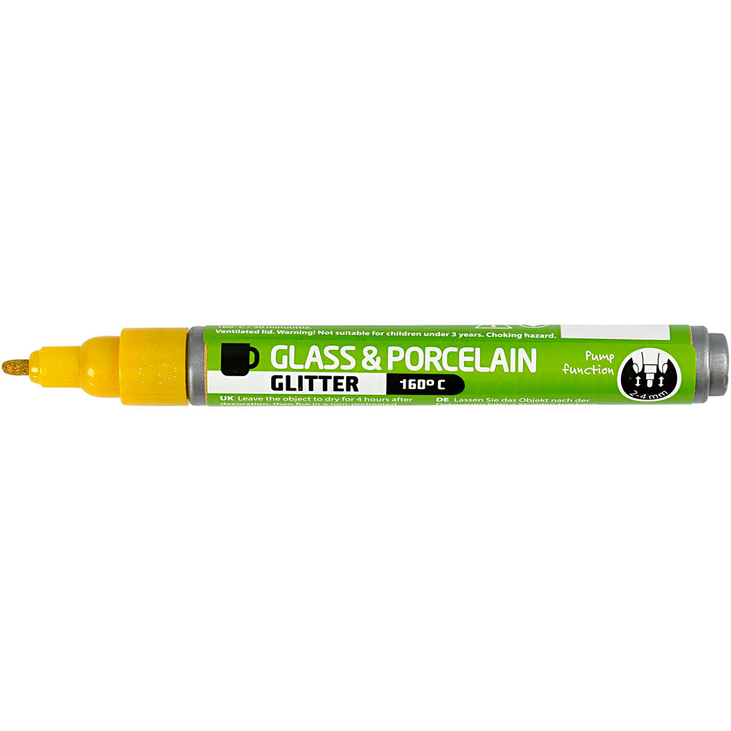 Creativ Company Glasen Porcelain Démarrer les paillettes semi-couverture jaune