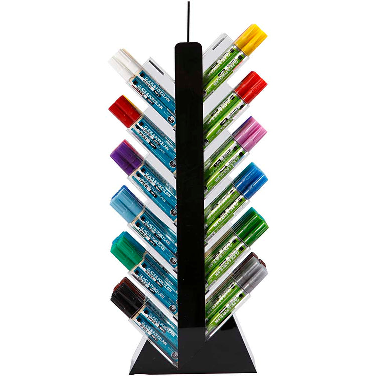Marqueurs Kreul en verre-porcelaine, h : 52 cm, d : 11,5 cm, l : 24 cm, différentes couleurs, 24x6 pièces 1 boîte