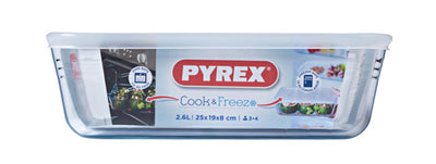 Pyrex Cook Freeze Baking Plat 25 x 20 cm avec couvercle alimentaire