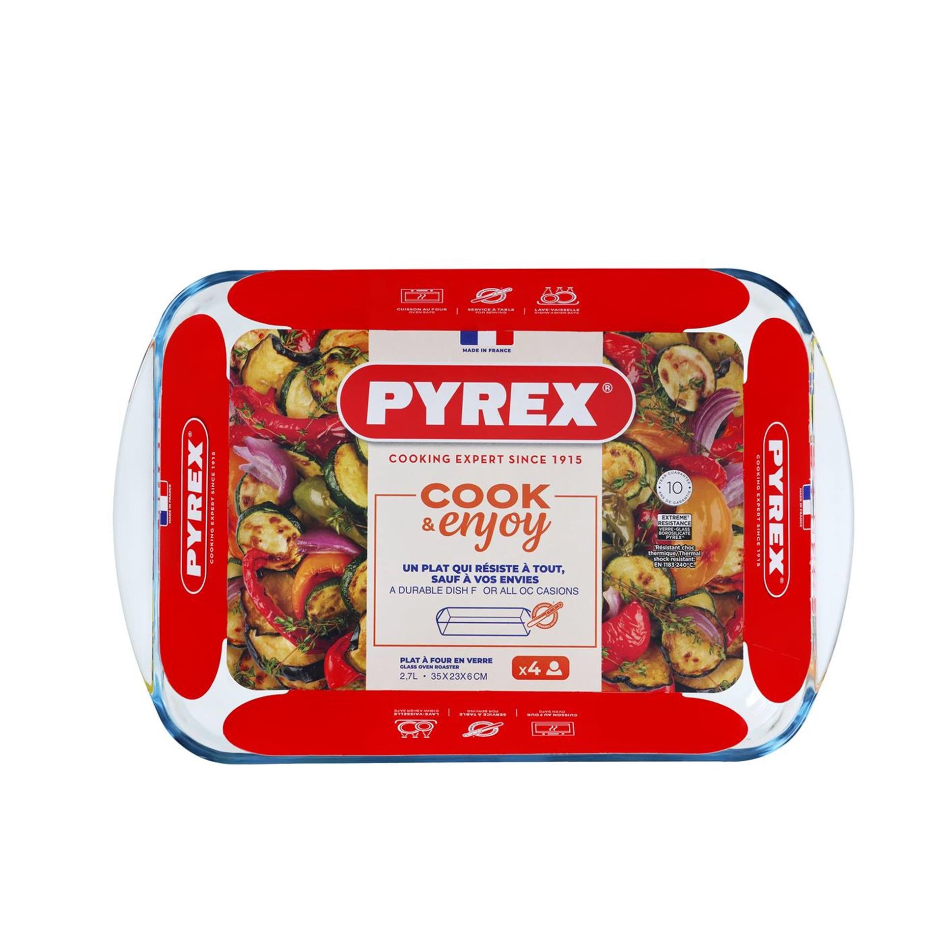 Plat à four en Pyrex 34x23cm verre 2,6l