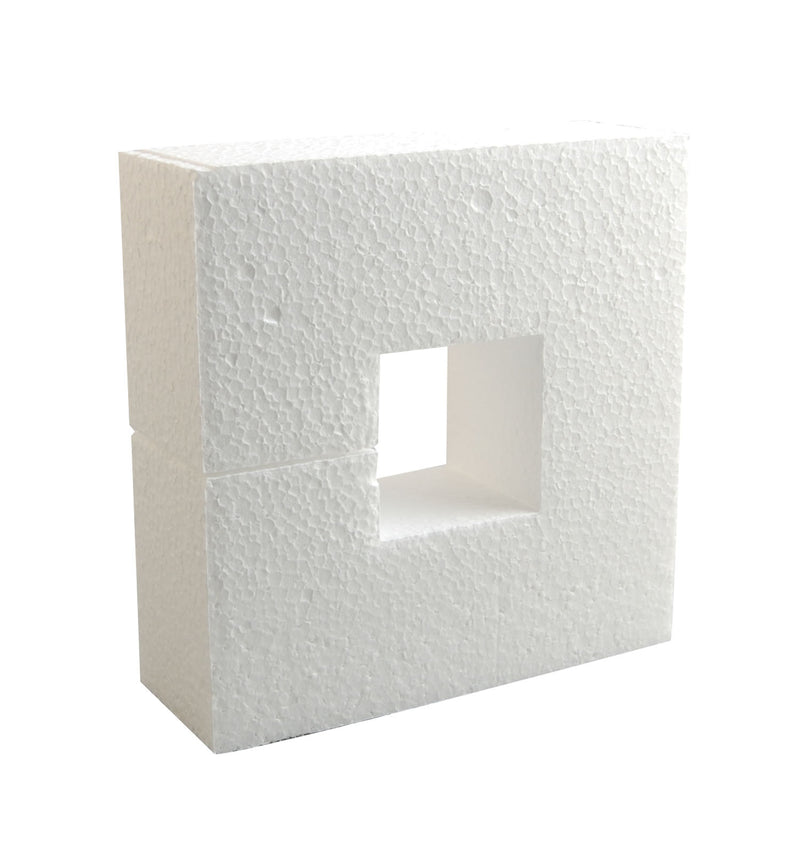 Powertex • carré en polystyrène 15x15x4cm