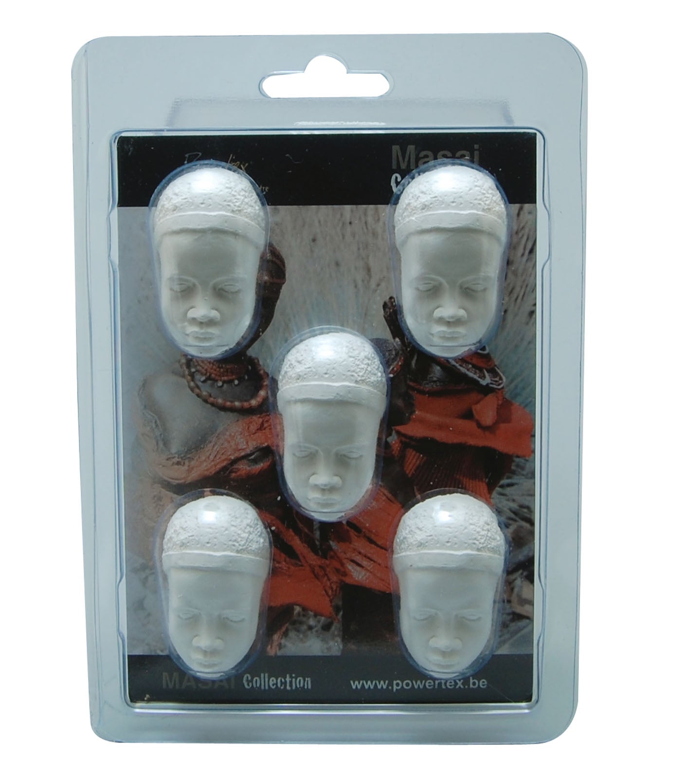 Powertex • caras de collection masai 5pcs