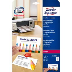 Cartes de visite avery zweckform blanc