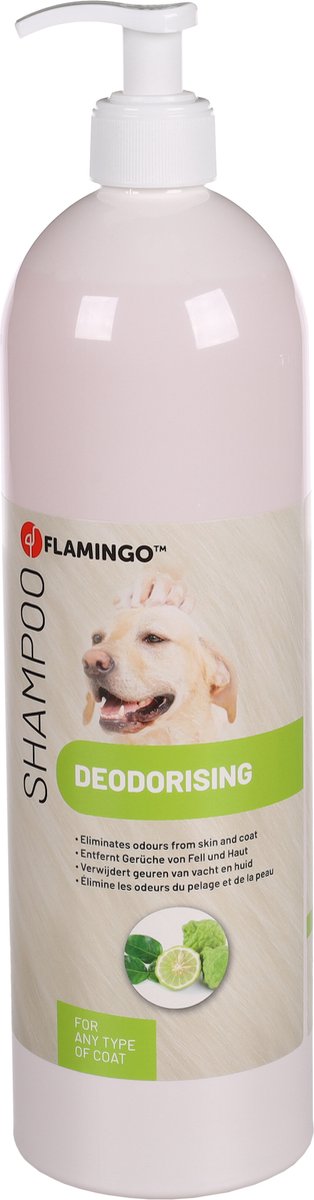 Shampoing pour chien Flamingo bergamote – 1l – shampoing désodorisant pour chaque type de pelage – élimine les odeurs désagréables –