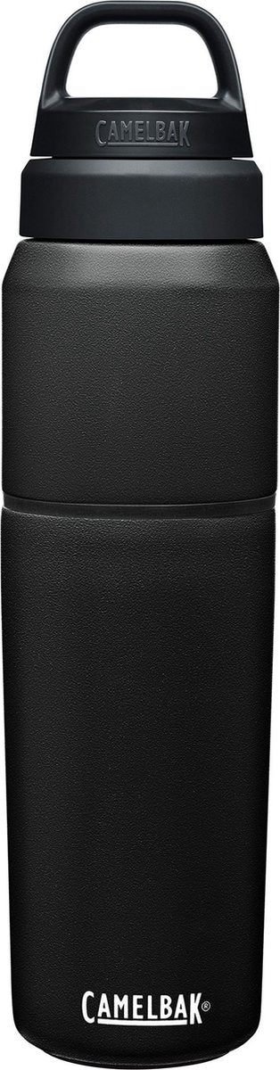 Camelbak multibev vide acier inoxydable - bouteille d'eau avec tasse à café et thé amovible - 650 ml + 500 ml - noir noir (noir noir)