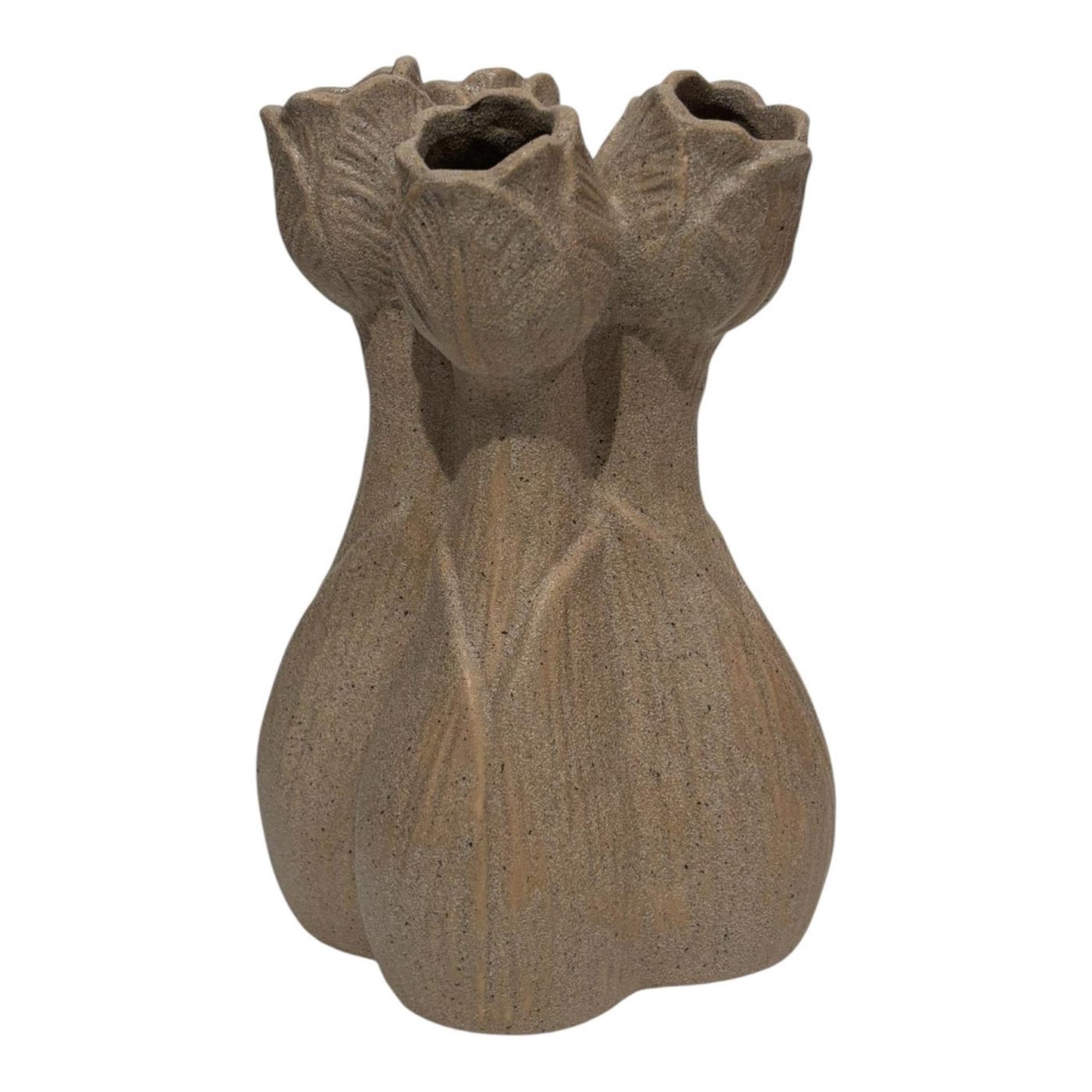 Vase tulipe ambiance Mansion marron pastel 14x14x20,8cm