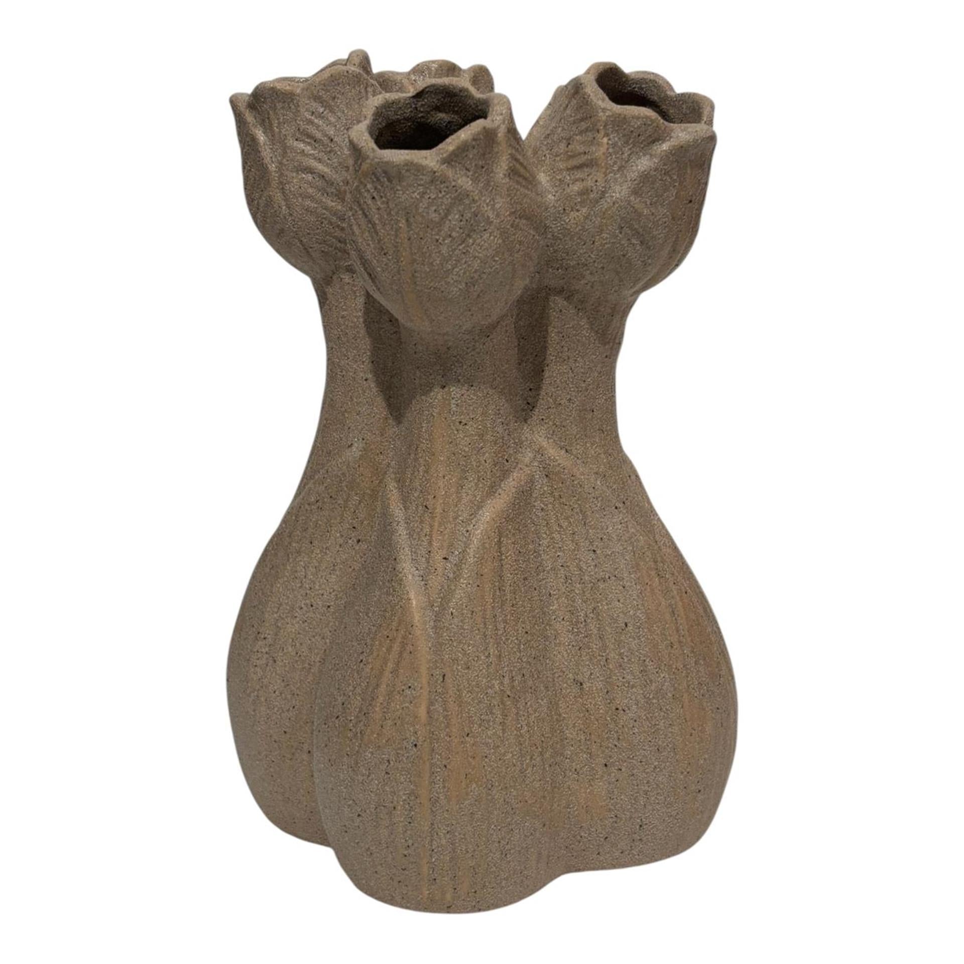 Vase tulipe ambiance Mansion marron pastel 14x14x20,8cm