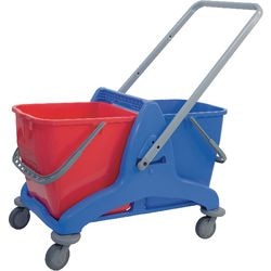Seau roulant pour 2x 25 litres bleu