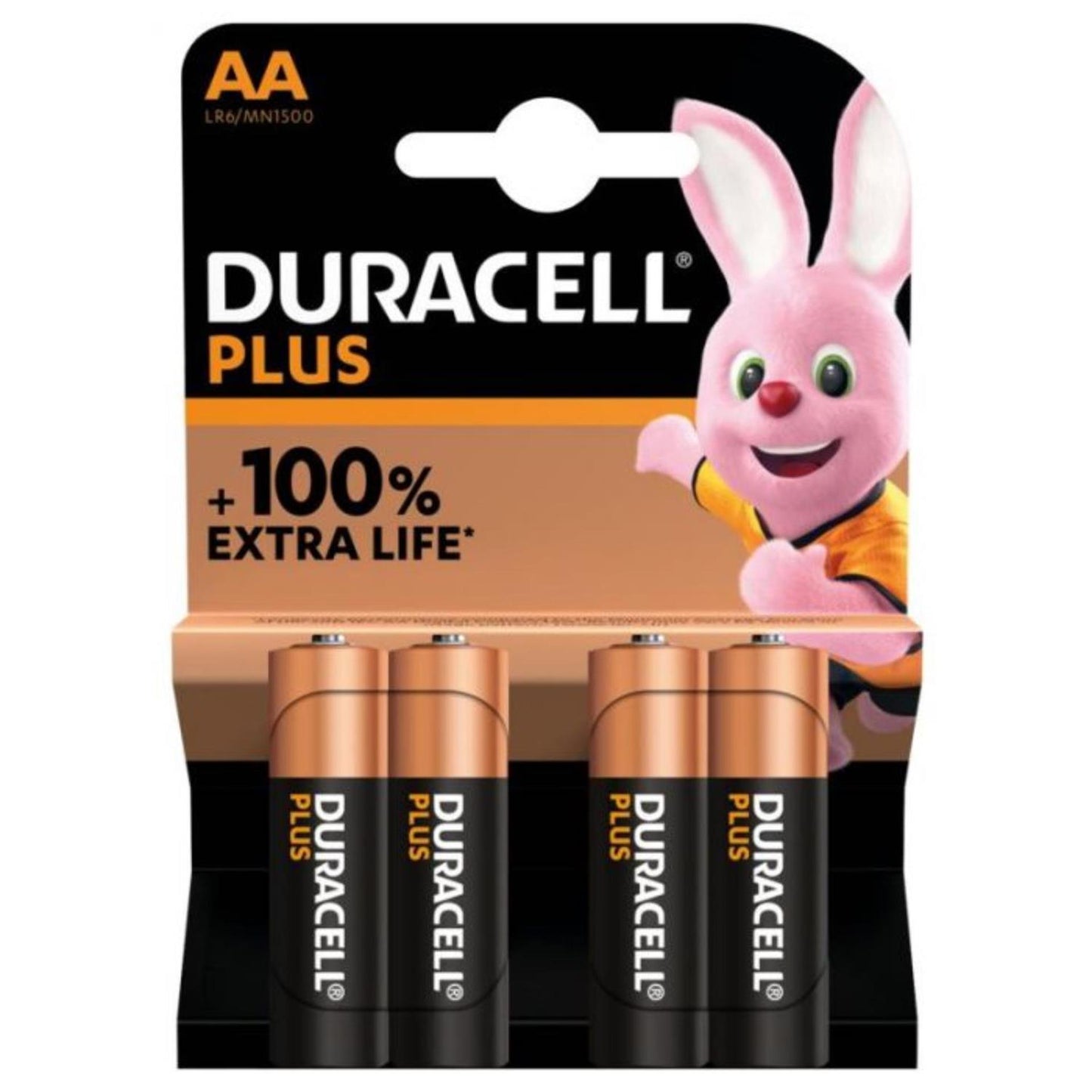 Batterie Duracell plus AA MN1500 1.5V LR6 alcaline (4e)