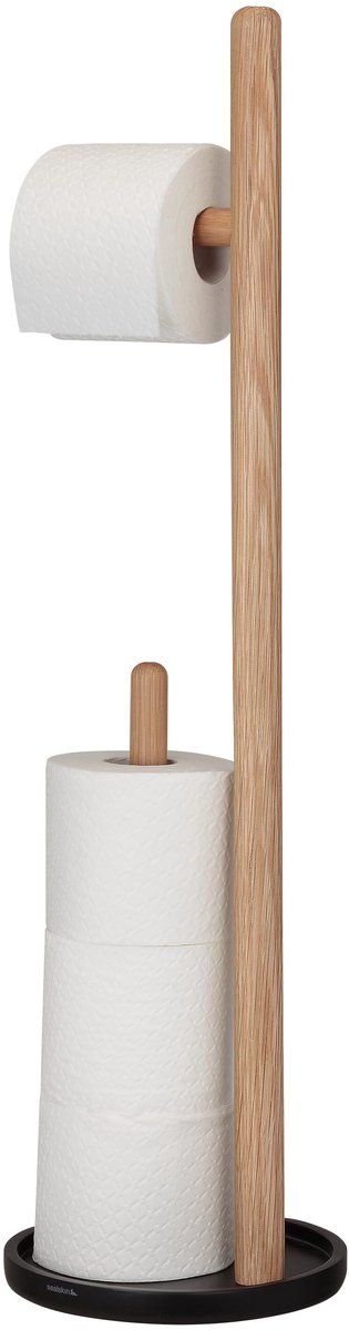 Porte-rouleau de papier toilette Sealskin Earth - Porte-rouleau de papier toilette - Porte-rouleau de rechange autoportant - FSC - Aspect bois de chêne