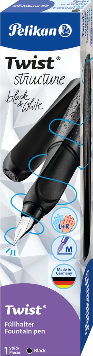 Pelikan stylo plume structure torsadée noir m