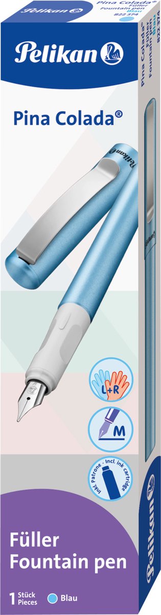 Stylo plume Pelikan pina colada bleu m