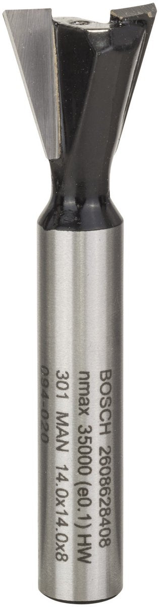 Bosch - fraises à queue d'aronde 8 mm, d1 14,3 mm, l 12,7 mm, g 48 mm, 15°