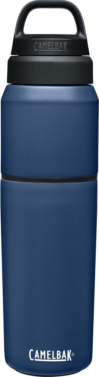 Camelbak multibev vide acier inoxydable - bouteille d'eau avec tasse à thé café amovible - 650 ml + 500 ml - bleu bleu (navy marine)