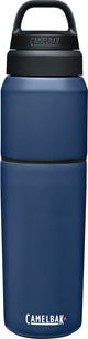 Camelbak multibev vide acier inoxydable - bouteille d'eau avec tasse à thé café amovible - 650 ml + 500 ml - bleu bleu (navy marine)