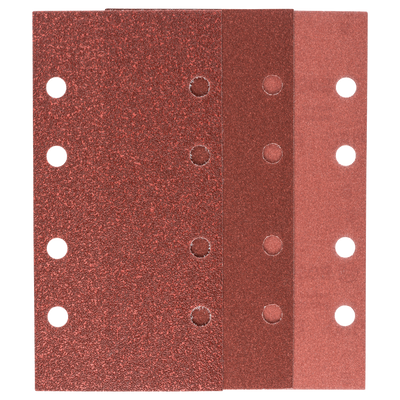 Jeu de feuilles abrasives accessoires Bosch | 93x185mm | rw | 8 trous | velcro | 10 pièces - 2609256a93