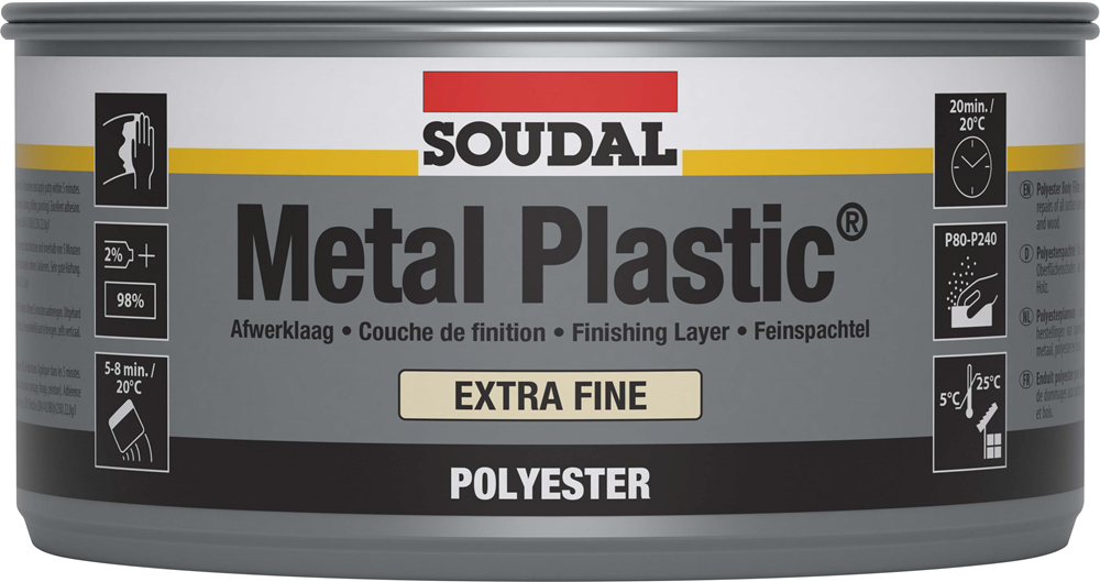 Soudal métal plastique extra fin | mastic polyester | 2 kg | blanc | 30035 - 103425