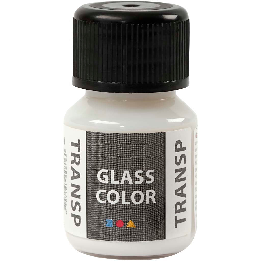 Creativ Company Verre Couleur transparente peinture blanche, 30 ml